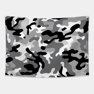 Camo Gray And Black Camo Print Tapestry