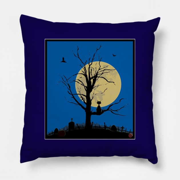 Moon Gazing (Autumn Cat) Pillow by SD9