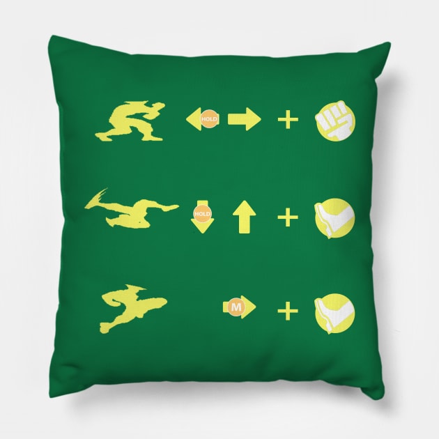 Street Fighter Moves - Guile Pillow by GuiNRedS