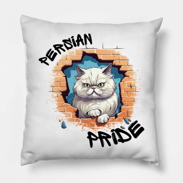 Persian Pride Graffiti Pillow by Purrrfect Spot