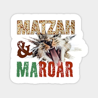 Passover Cute Cat- Matza and Maror / Ma-roar. פסח מצה מרור Magnet