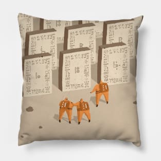 Exploring Space and Ancient Ruins Pillow