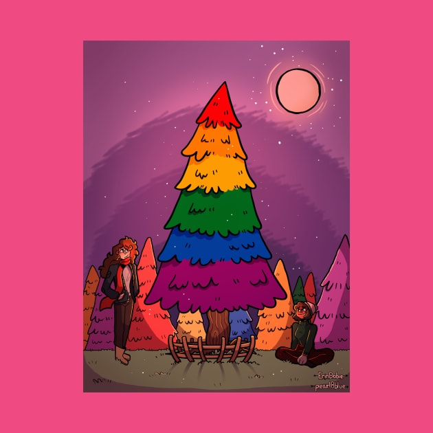 Lgbtq+ christmas tree rainbow gift design by DorothyGoesGlamping