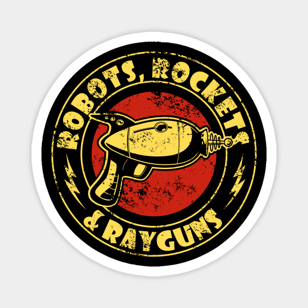 Robots, Rocket and Rayguns Magnet by focodesigns