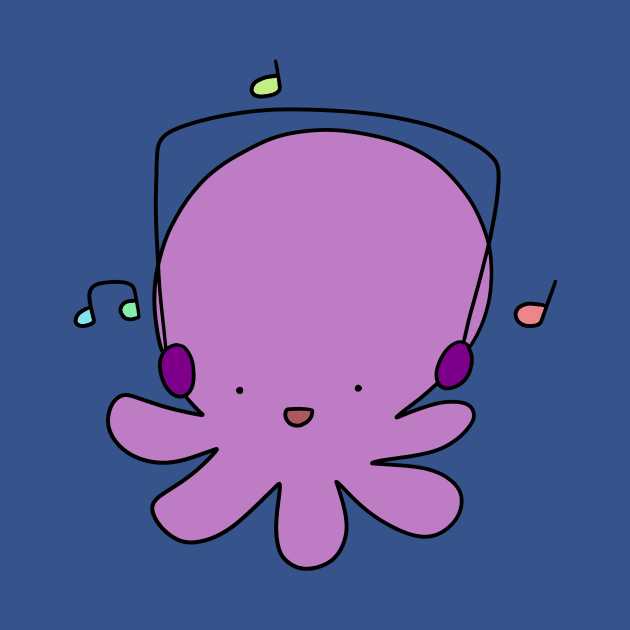 Dancing Headphones Octopus by saradaboru