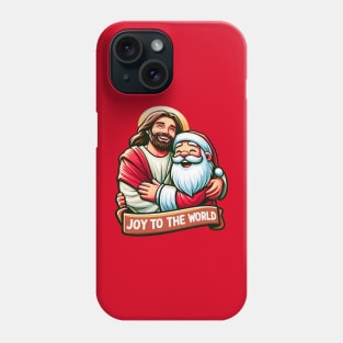 Joy To The World Jesus Santa Claus Merry Christmas Phone Case