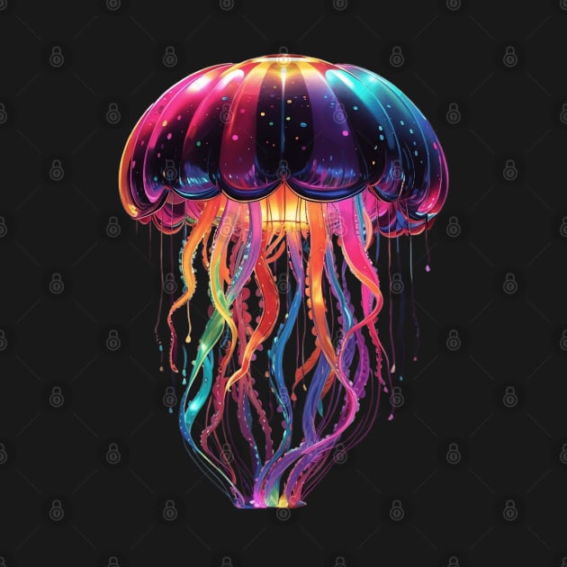 Glowing Rainbow Jellyfish by AI INKER