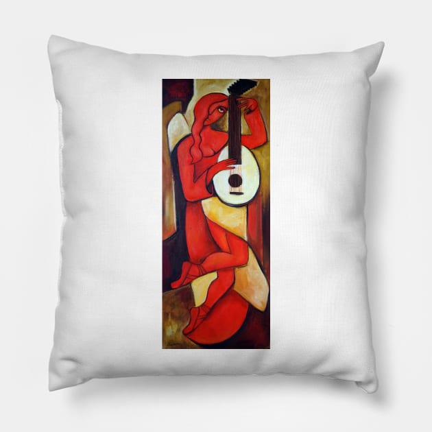 Red Lute Pillow by galerievie