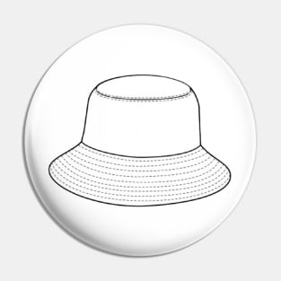 White Bucket Hat Design Pin