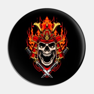 Fire Samurai Skull 01 Pin