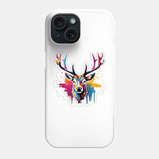 Stag Head Dripping Rainbow Graffiti Phone Case