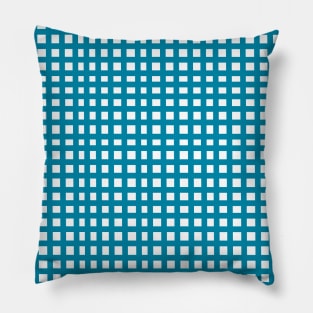 Blue mesh grid square lines pattern Pillow