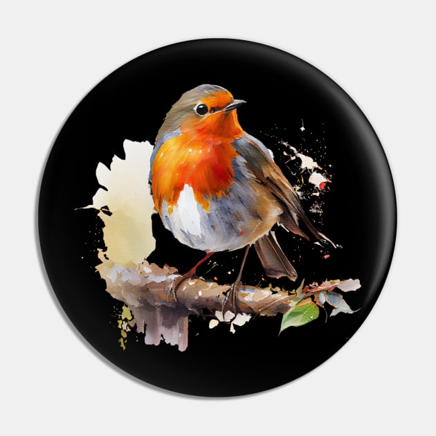 Robin Bird Watercolor 2.0 Pin by CreativeDesignsx