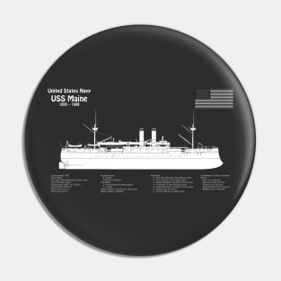 USS Maine battleship cruiser ACR-1 - PBDpng Pin