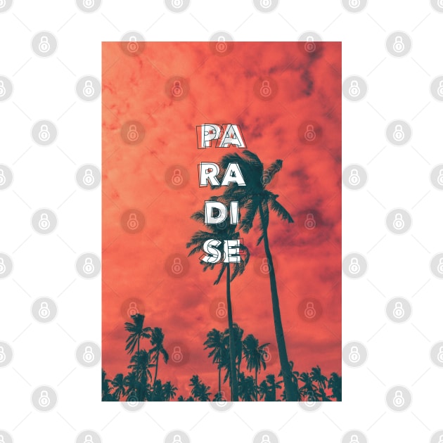 Paradise Palm Trees Under Sunset - Aesthetic by Ravensdesign