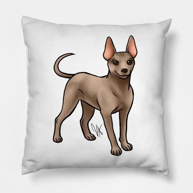 American Hairless Terrier - Gold Pillow by Jen's Dogs Custom Gifts and Designs