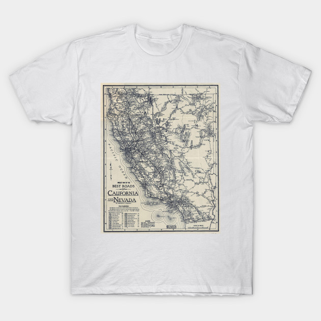 Vintage California And Nevada Road Map 1920 Vintage California And Nevada Road Map 1920