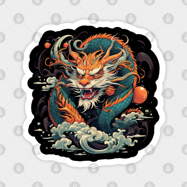 Year of the Dragon 2024 Zodiac Lunar Magnet by FrogandFog