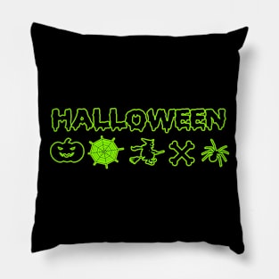 Halloween Witch Pumpkin Spider Bones Pillow