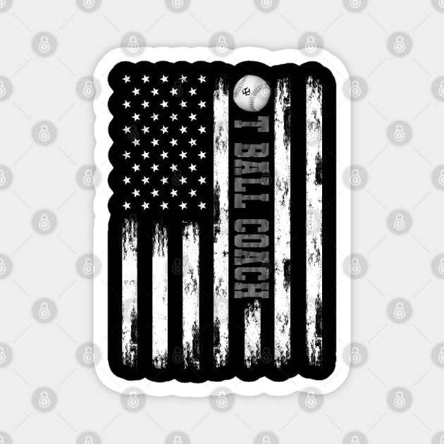 T-BALL COACH WHITE AMERICAN FLAG MONO Magnet by Turnbill Truth Designs