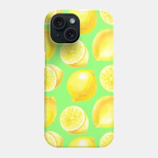 Watercolor lemons pattern Phone Case