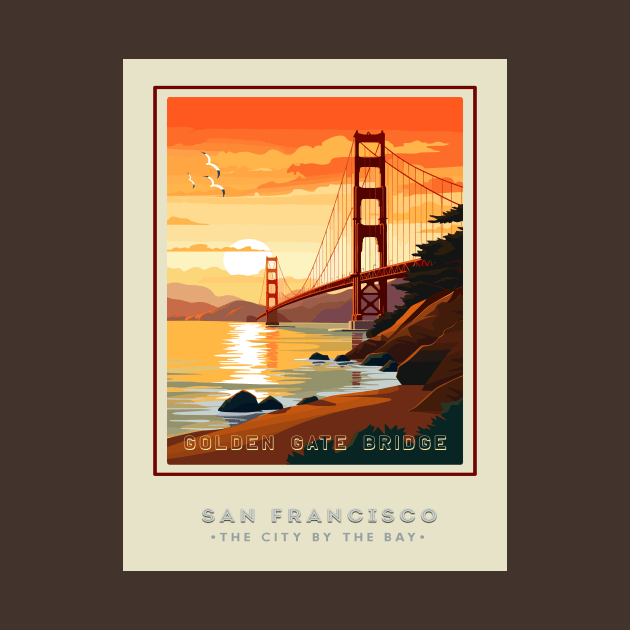 San Fran's Golden Gate Bridge Travel Poster by xposedbydesign