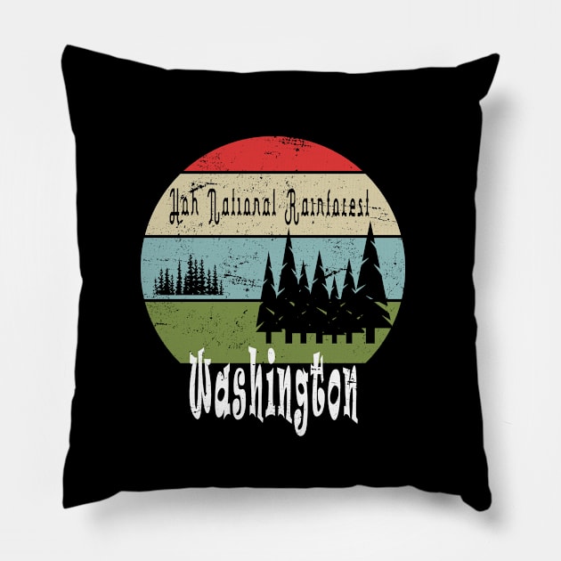 Hoh National Fainforest Washington travel souvenir Pillow by artsytee