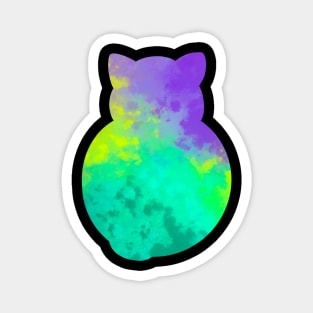 Purple turquoise cat silhouette Magnet