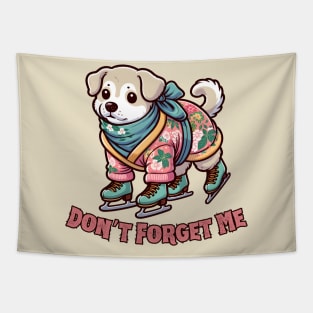 Ice skating dog Tapestry