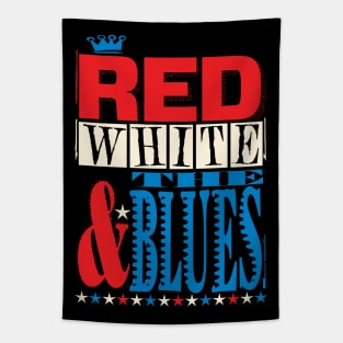 Red, White & the Blues Retro Poster Tapestry