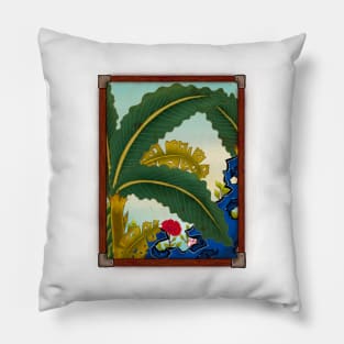 Minhwa: Plantain Garden in the Morning (Korean traditional/folk art) Pillow