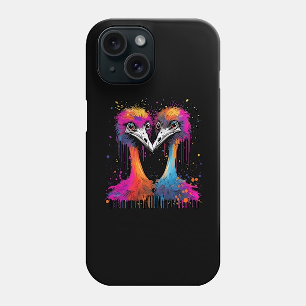 Ostrich Couple Valentine Phone Case by JH Mart