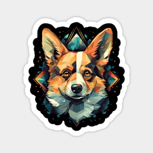 Geometric Corgi - Retro Magnet