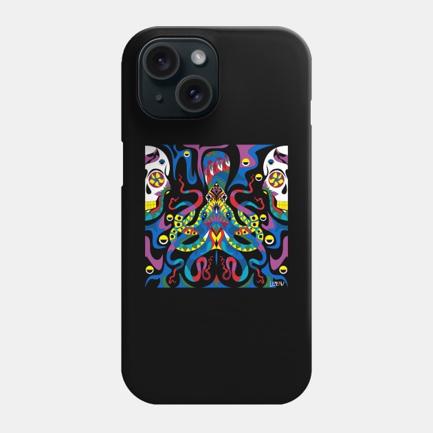 kaiju kraken in ecopop wallpaper art Phone Case by jorge_lebeau