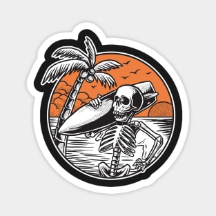 Skeleton Surfer at Sunset Magnet