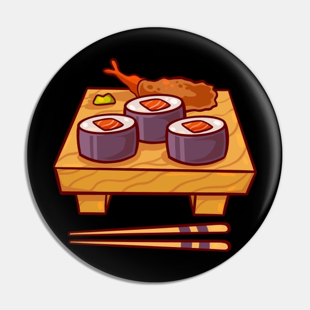 Little Sushi Lunch Pin by Claire Lin