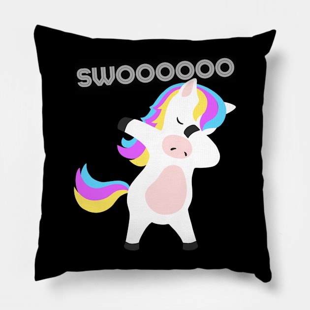 UNICORN DABBING Pillow by Holly ship