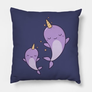 Cute Kawaii Narwhals Swimming Pillow