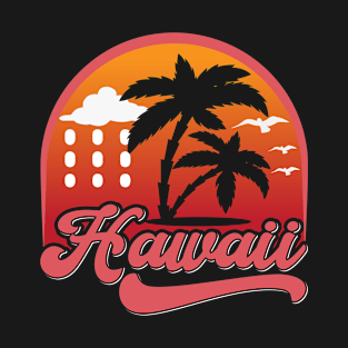 Hawaii Tropical Palm Trees Sunset T-Shirt