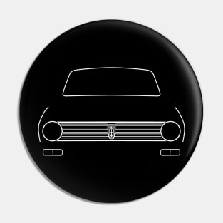 Austin Maxi 1970s classic car white outline graphic Pin