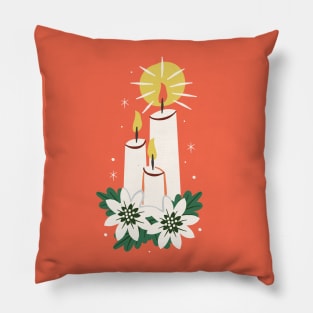 Vintage Christmas Candles Pillow