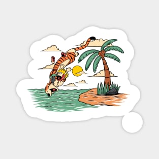 Calvin and Hobbes Jump Magnet