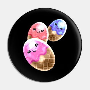 Painted Eggs Like Ice Cream Cones For Easter Pin