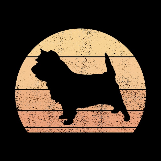 Retro Sunset Cairn Terrier Dog by Shirtjaeger