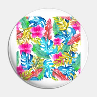 Exotic Watercolor Tropical Plants Pattern Pin