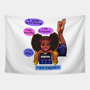 Top 10 best Positivity Positive Affirmation Self love Affirmations African American girl black woman motivational inspirational words Tapestry