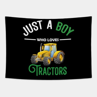 Kids Farm Lifestyle Just A Boy Who Loves Tractors Tapestry