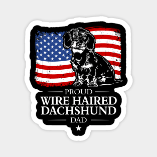 Proud Wire Haired Dachshund Dad American Flag patriotic dog Magnet