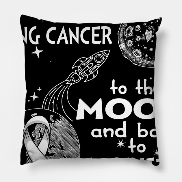 I Love Someone With Lung Cancer To The Moon And Back To Infinity And Beyond Support Lung Cancer Warrior Gifts Pillow by ThePassion99