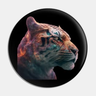Tiger Face in Space with unique Design Pin